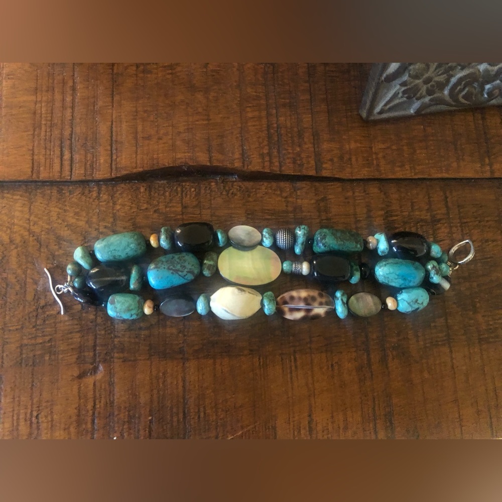 Barse triple strand turquoise beaded bracelet